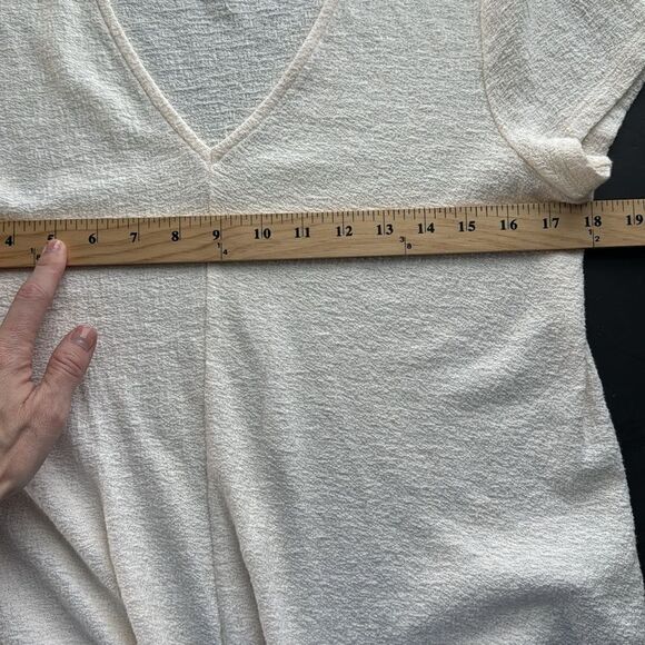 Madewell Texture & Thread Cream Modern Tie Front Top Size Medium - Picture 11 of 12